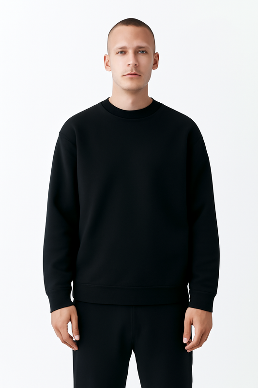 Plain Black sweatshirt REGULAR FIT
