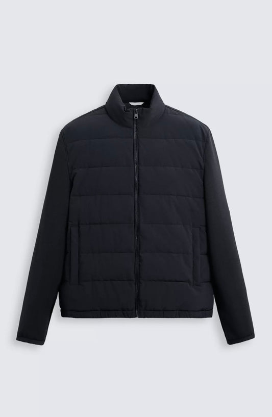 BLACK HYBRID PUFFER JACKET REGULAR FIT