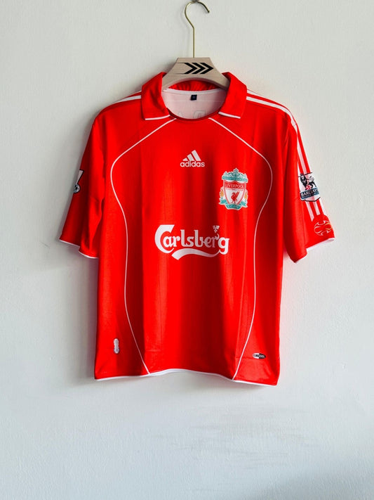 Liverpool 2006/07 Home Kit | Gerrard Five-Sleeve Polo – Vintage Unisex Regular Fit