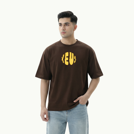 Xeus brown oversized tee