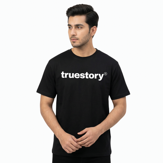 True story Black tee shirt Regular fit