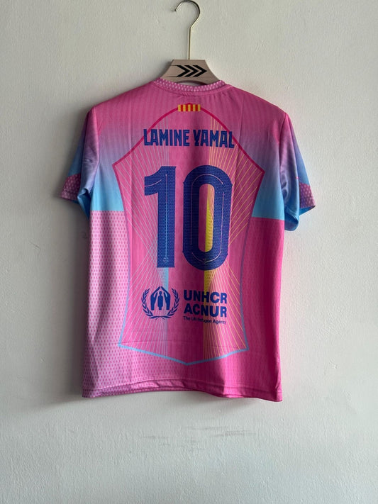 Barcelona 2025-26 Pink Special Edition Jersey – Lamine Yamal | Vintage | Unisex | Regular Fit